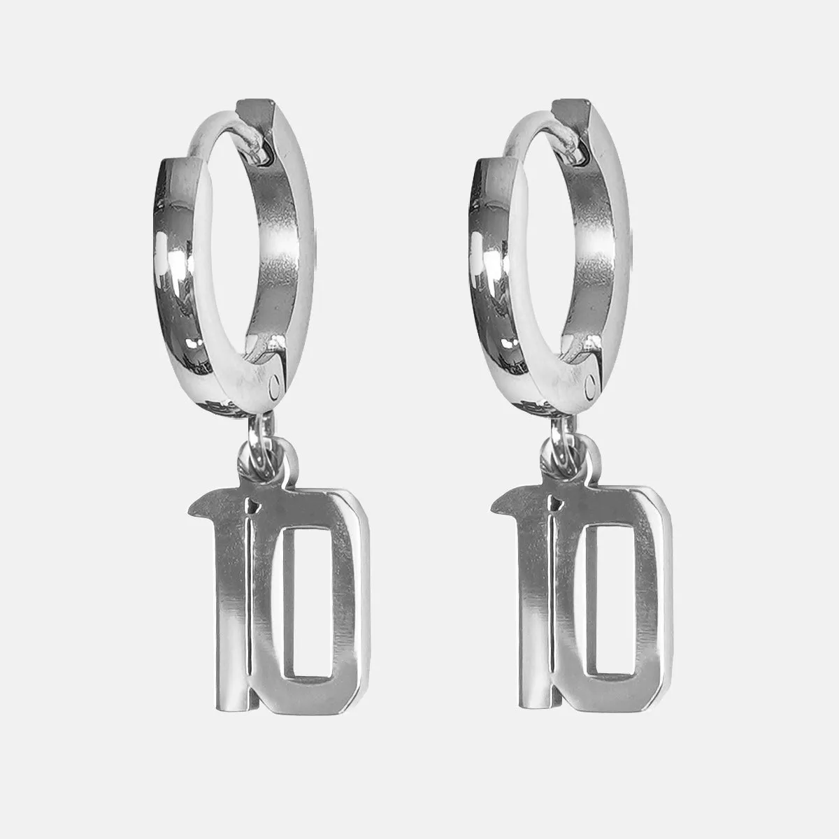 10 Number Earring - Stainless Steel