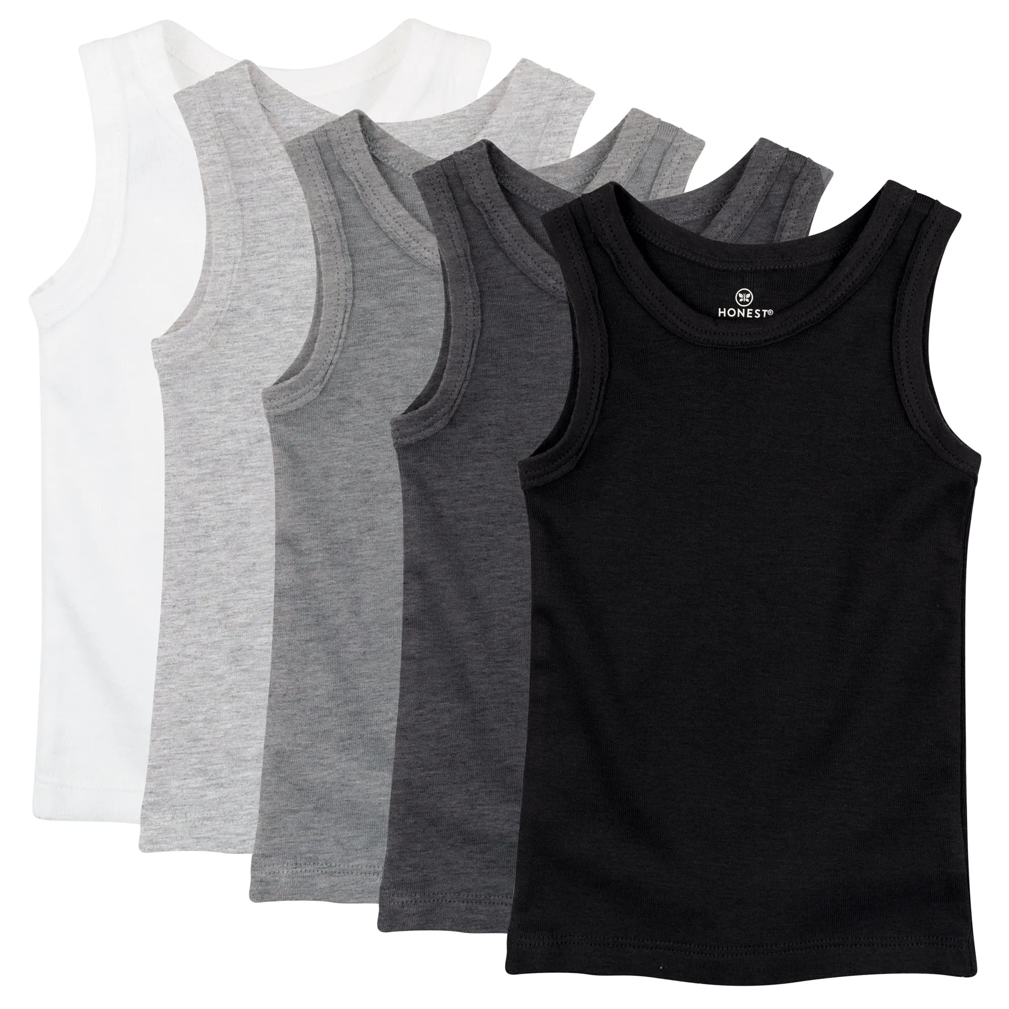 5-Pack Organic Cotton Sleeveless Muscle T-Shirts