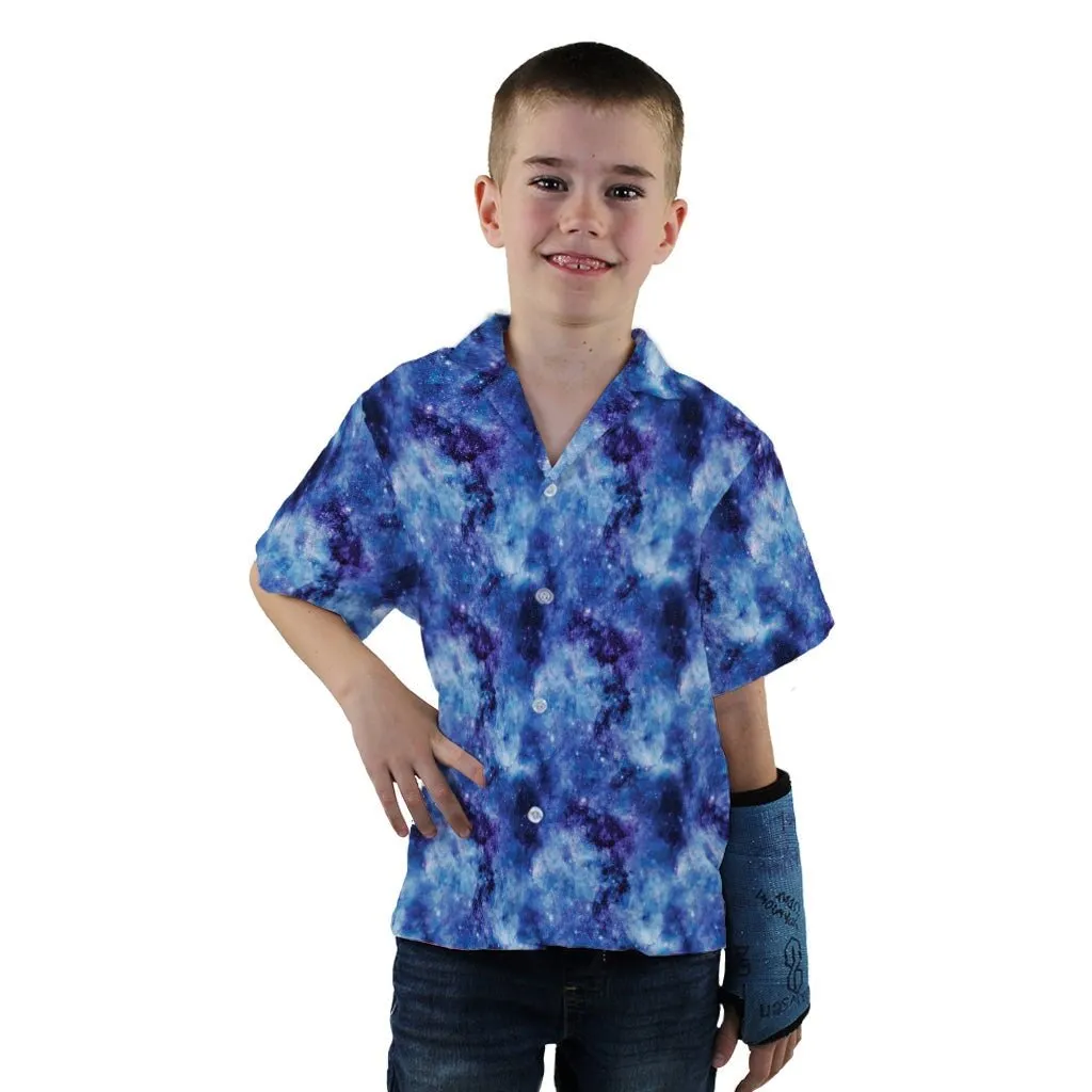 Blue Purple Nebula Space Youth Hawaiian Shirt