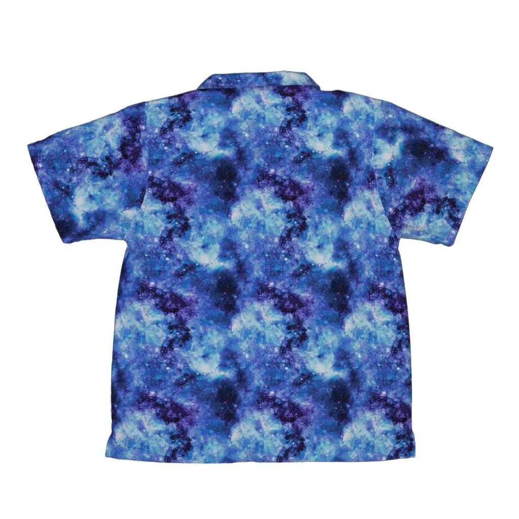 Blue Purple Nebula Space Youth Hawaiian Shirt