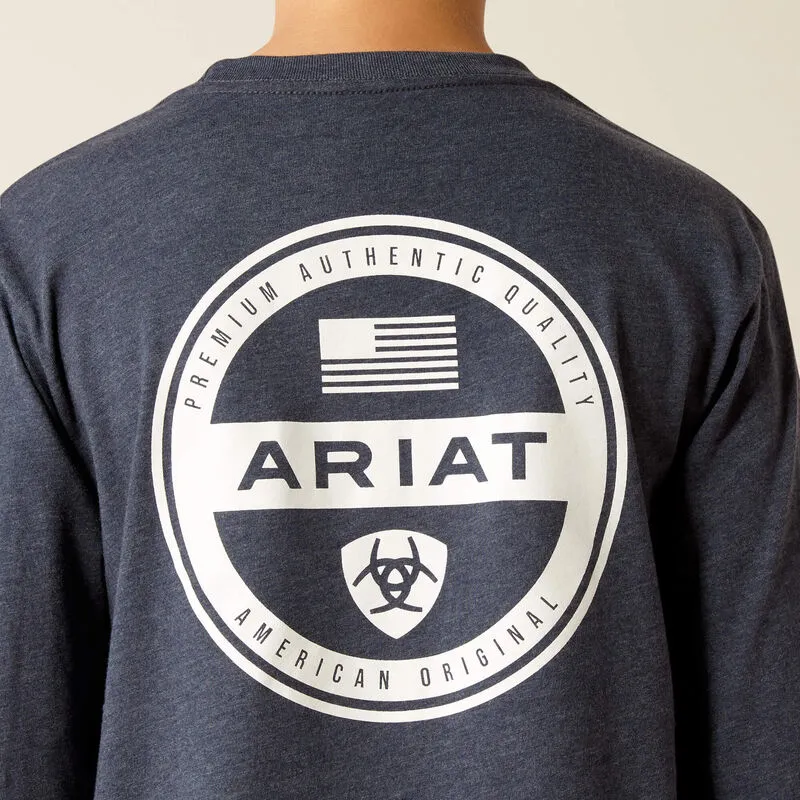 Boy's Ariat American Circle LS Tee