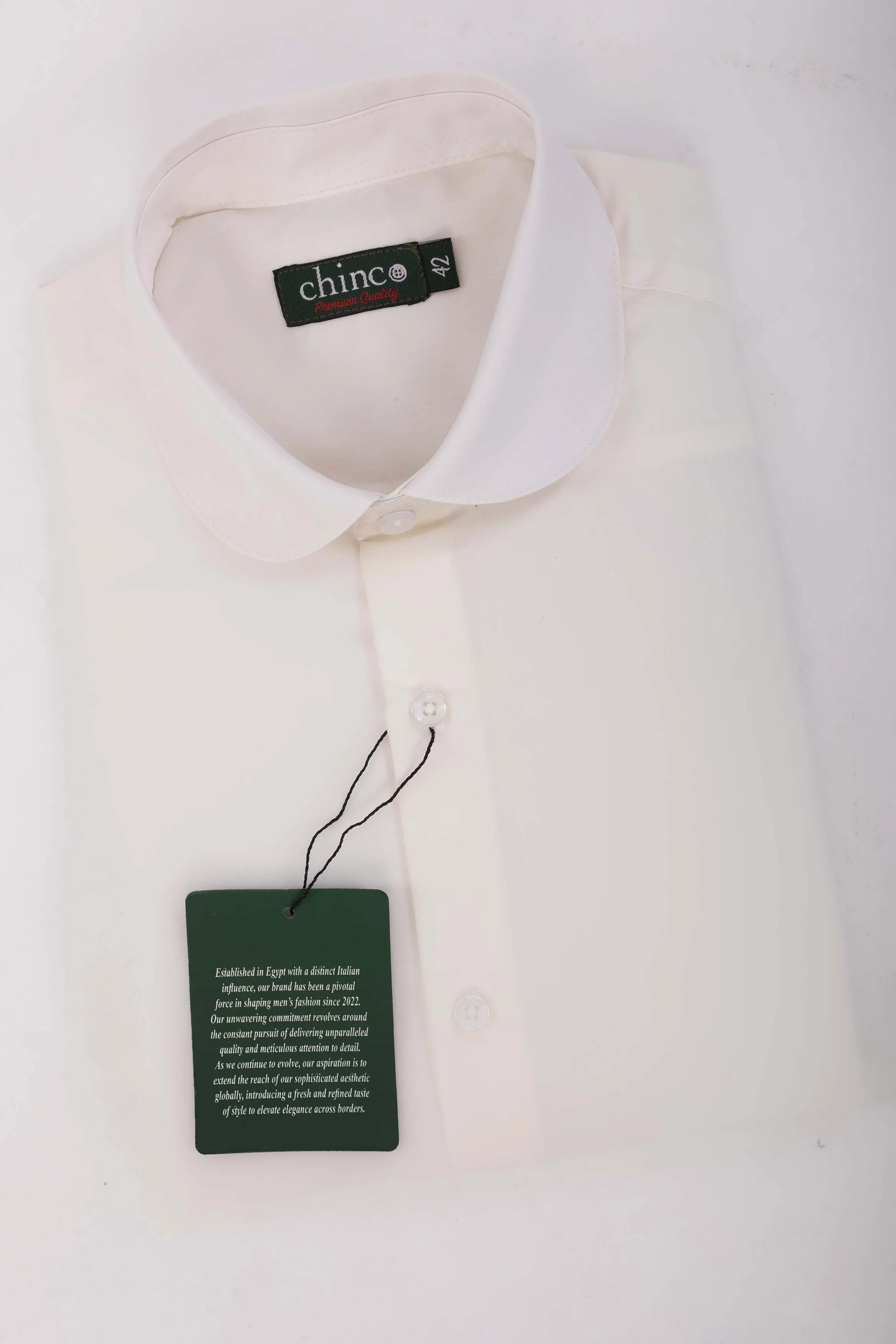 club collar slim fit chemise-Off white