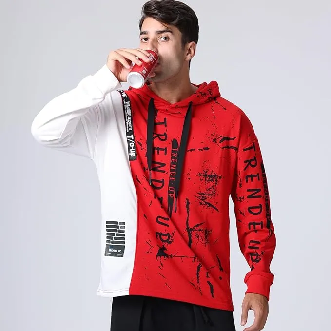 Covisoty Men‘s Hoodie Techwear Hip Hop Urban Streetwear Hoodies Print Patchwork Long Sleeve Pullover Japanese Sweatshirt Autumn Winte