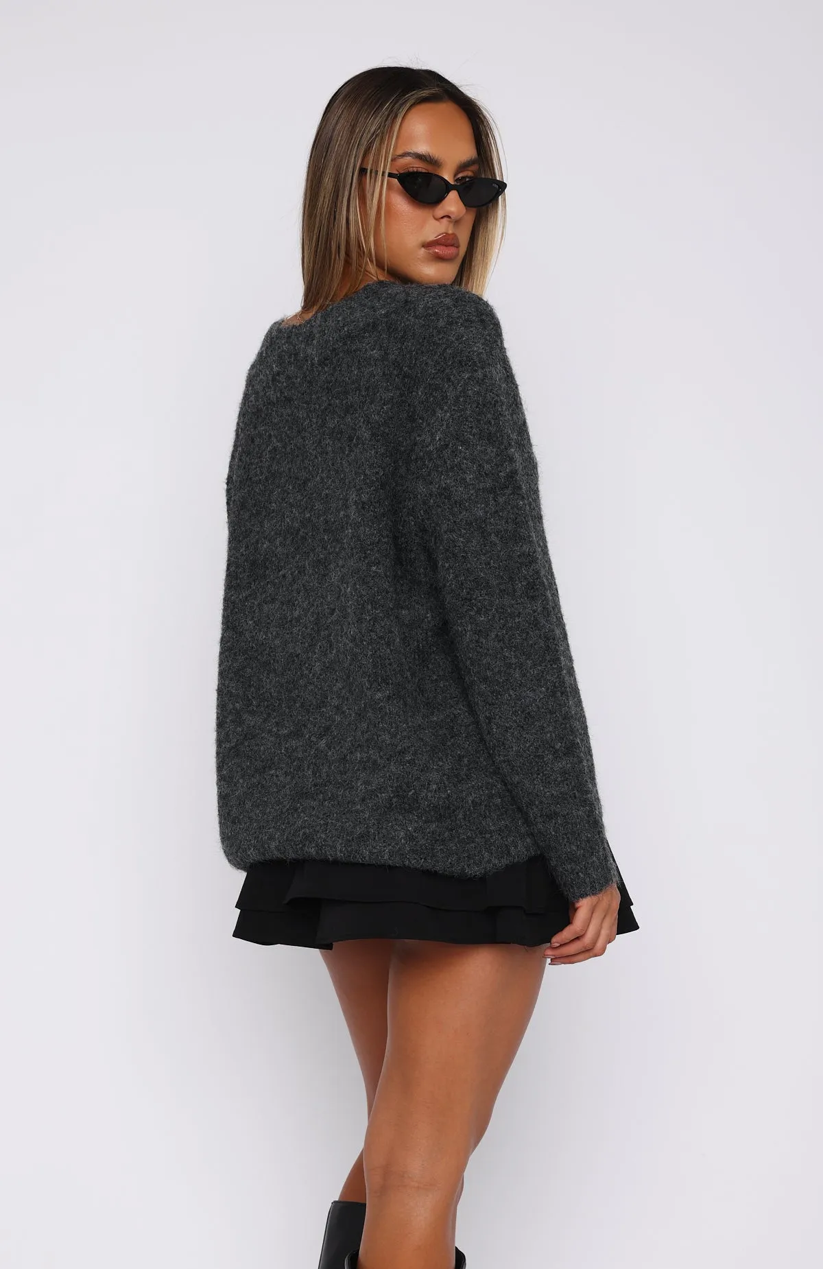 Don't Doubt It Oversized Sweater Charcoal