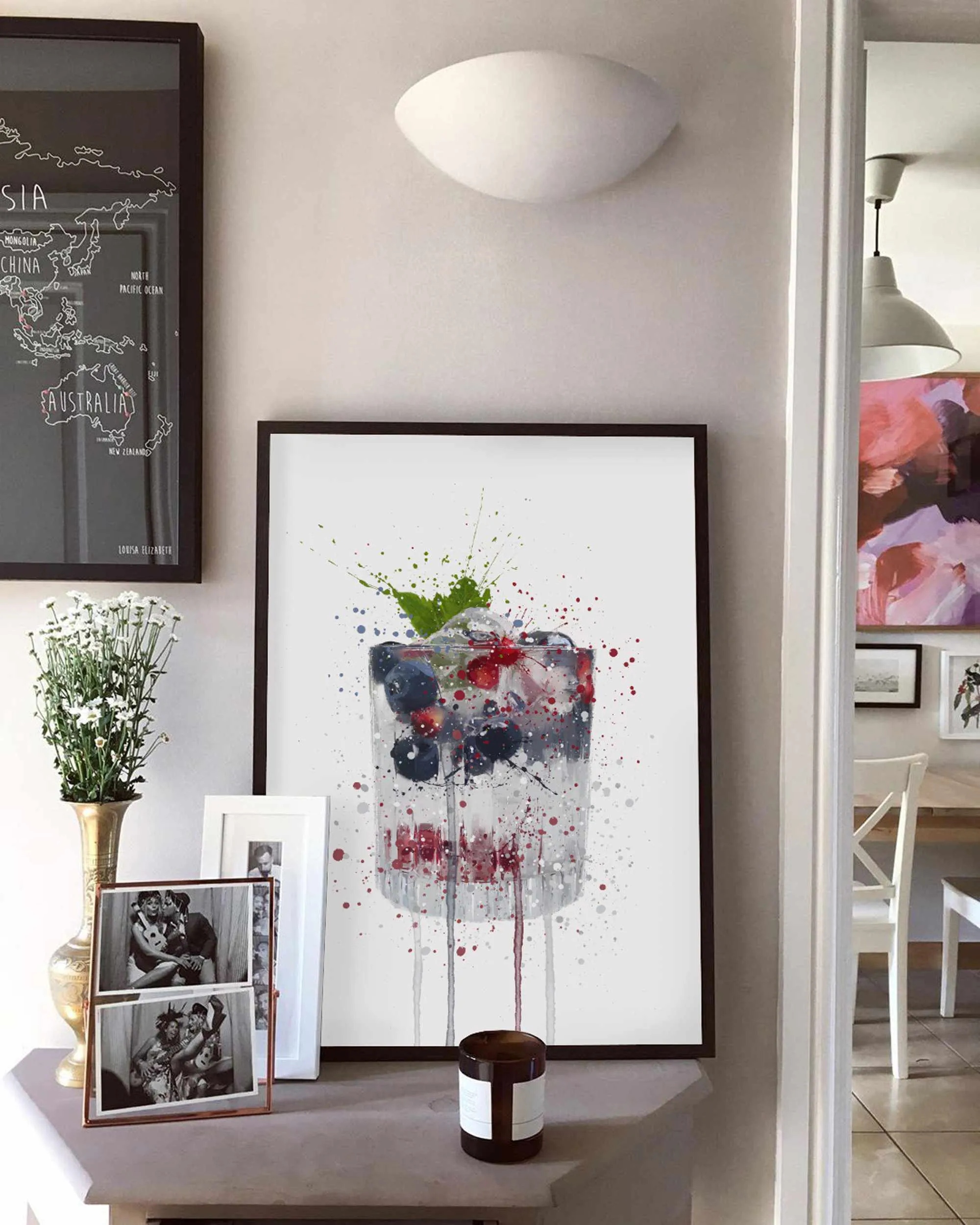 Gin and Tonic 'Blueberry & Pomegranate' Wall Art Print