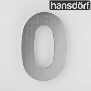 Hansdorf Stainless Steel 150mm House Number 0 Brushed Chrome