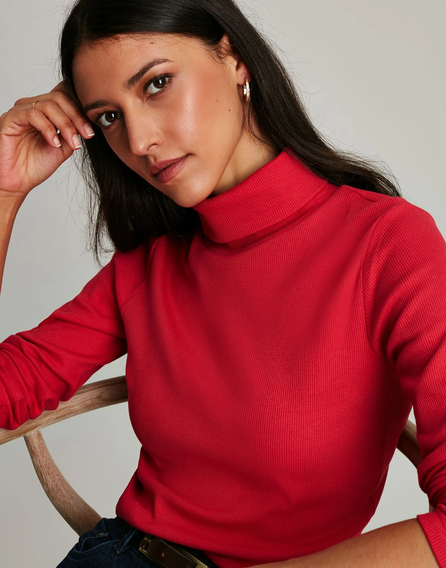 Joules | Clarissa Roll Neck Jersey Top | Women's | Red