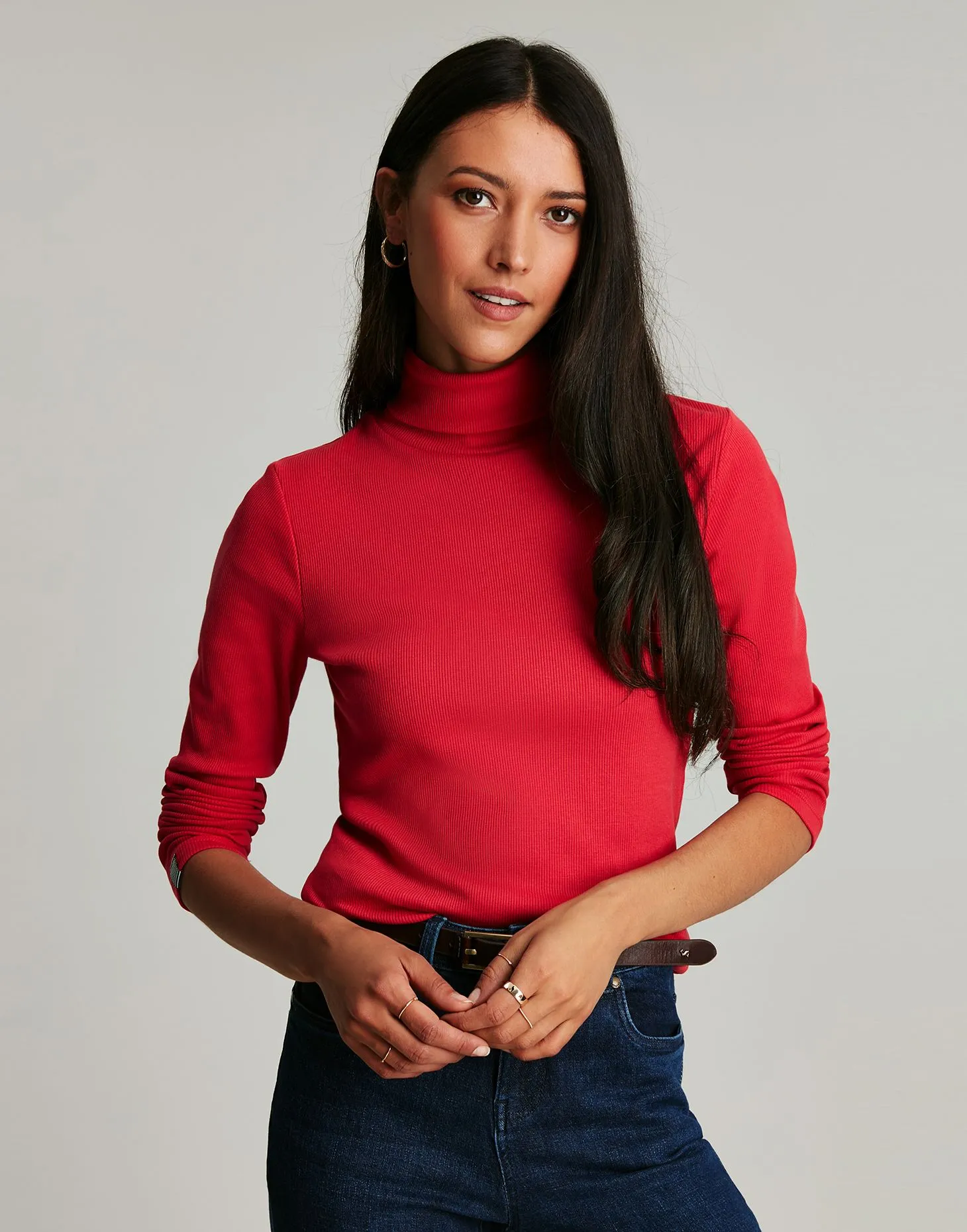 Joules | Clarissa Roll Neck Jersey Top | Women's | Red