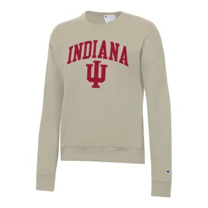 Ladies Indiana Hoosiers  Powerblend® Wordmark Cocoa Butter Crew Sweatshirt