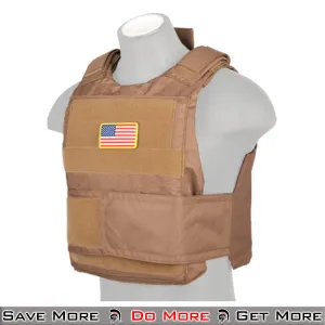 Lancer Tactical Airsoft Ballistic Tactical Vest (Khaki) Airsoft Vest Tactical Plate Carrier