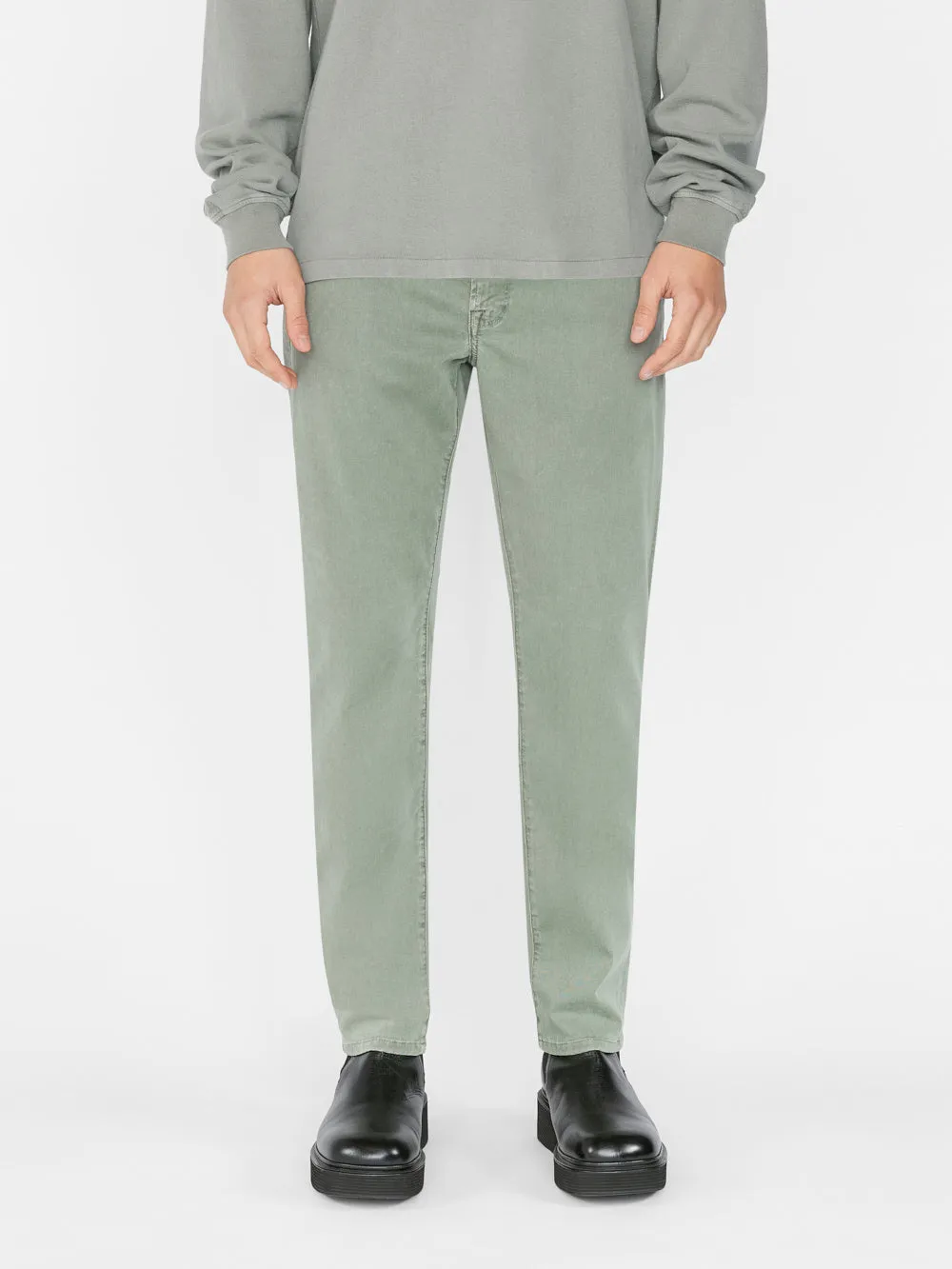 L'Homme Slim Brushed Twill -- Washed Military