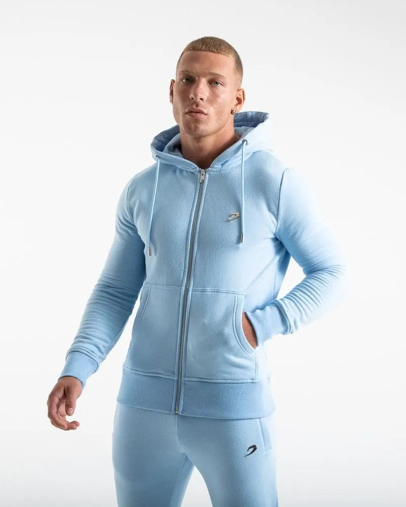 MARCIANO ZIP HOODIE - BABY BLUE