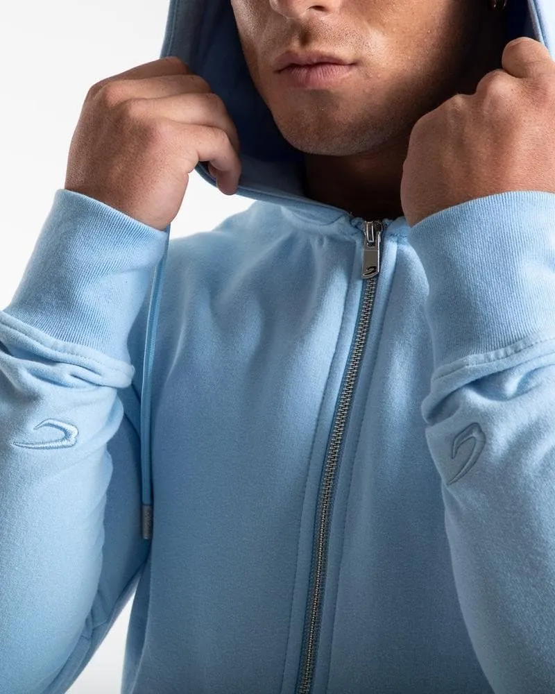 MARCIANO ZIP HOODIE - BABY BLUE