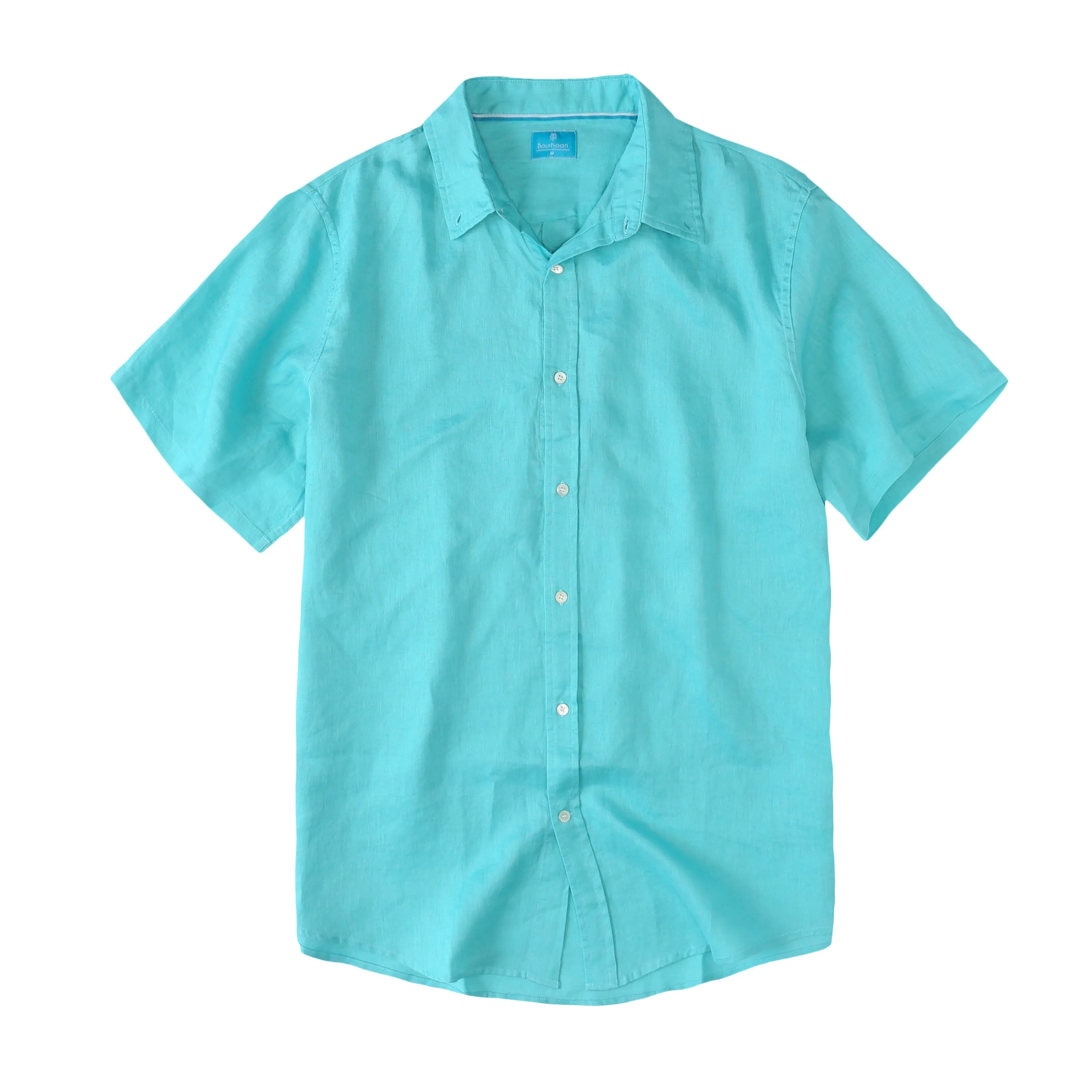 Men's Regular Fit Short Sleeve 100% Linen Shirt