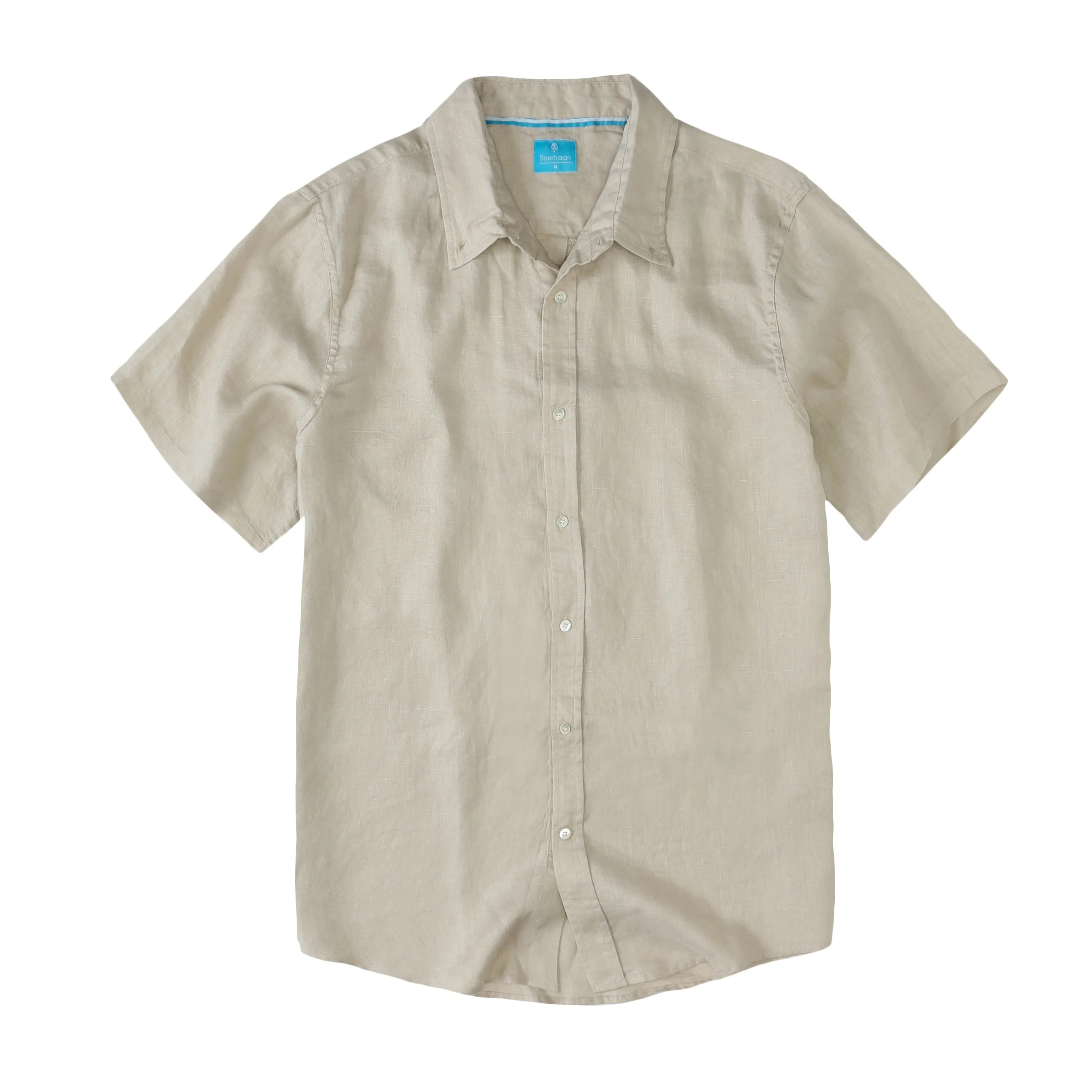 Men's Regular Fit Short Sleeve 100% Linen Shirt