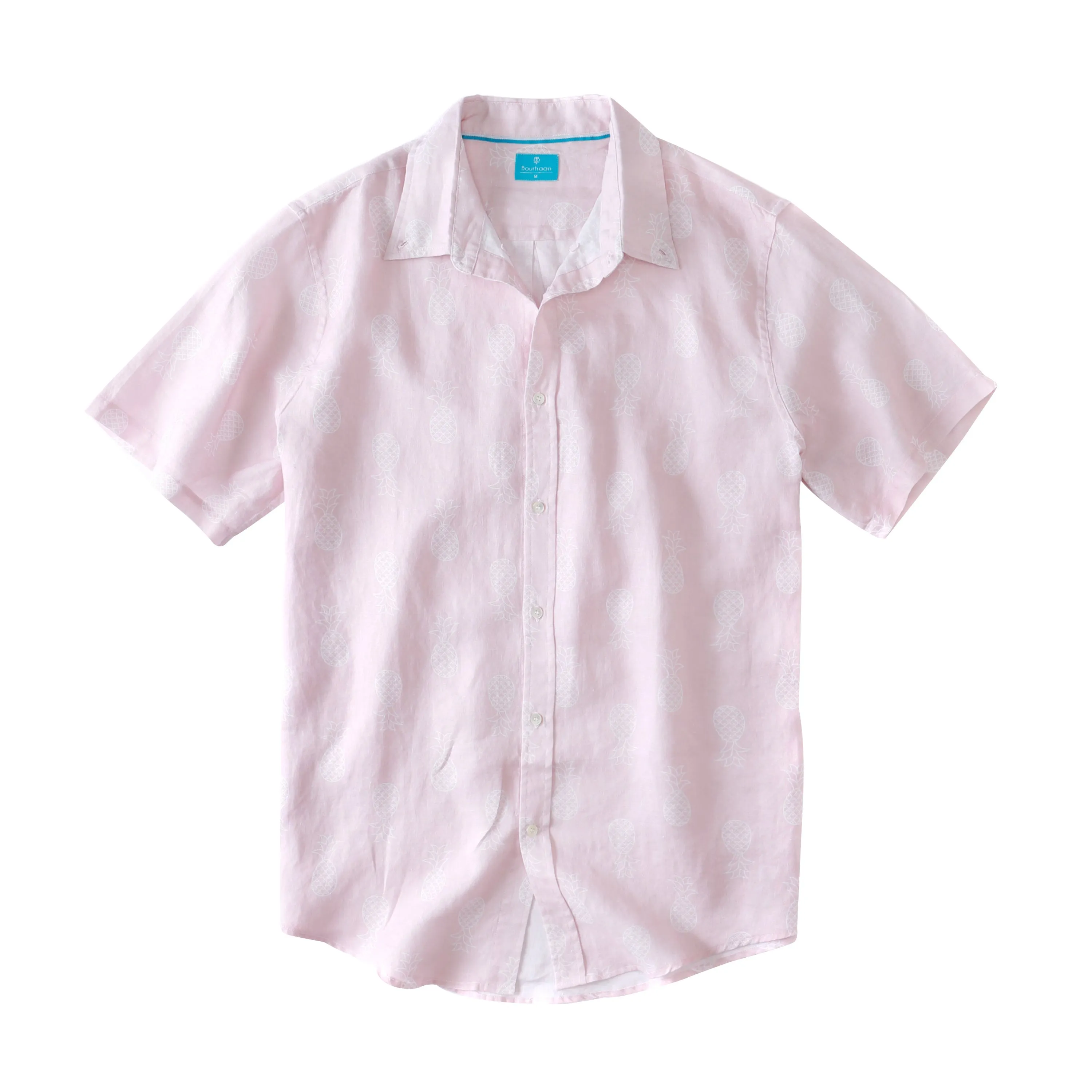 Men's Regular Fit Short Sleeve 100% Linen Shirt