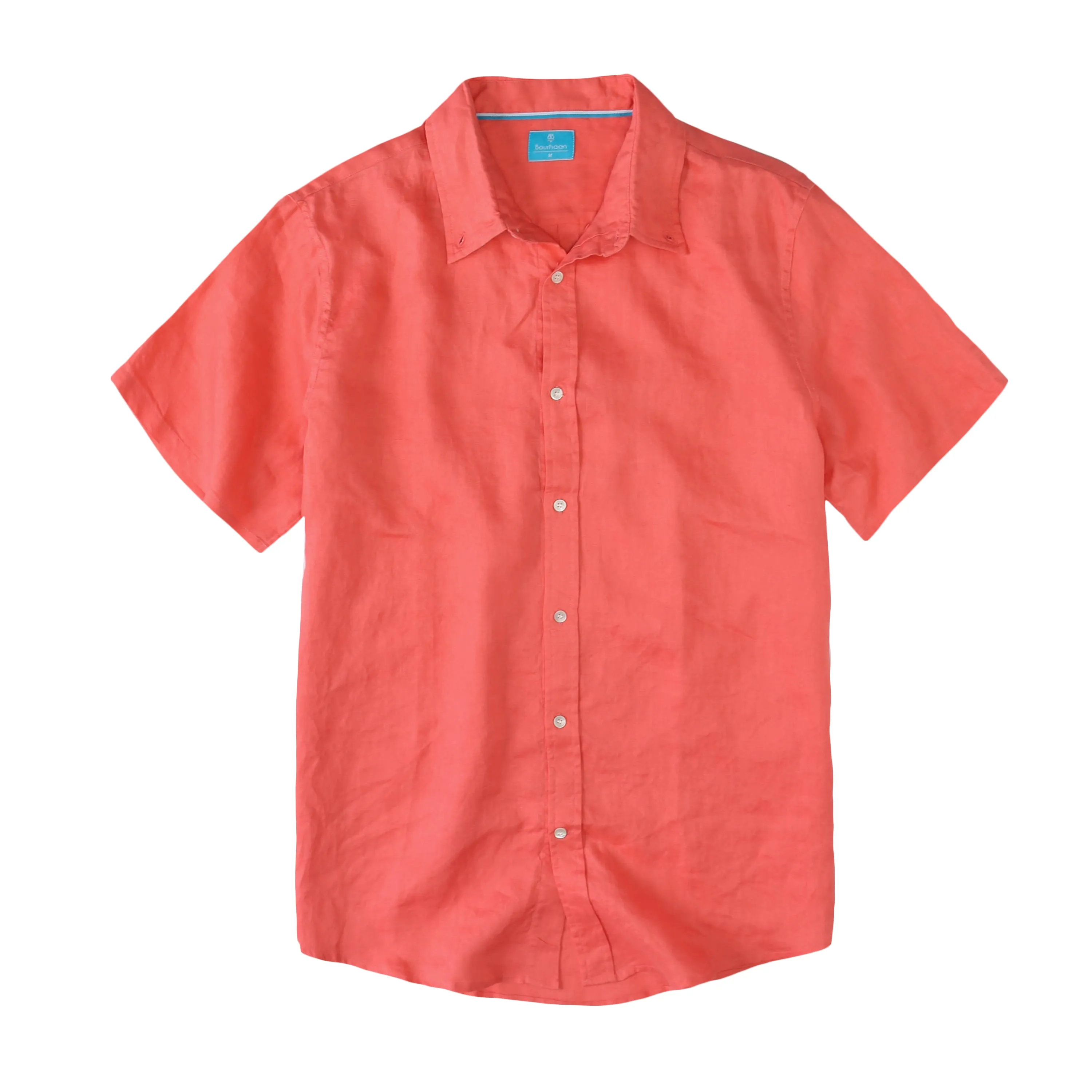 Men's Regular Fit Short Sleeve 100% Linen Shirt