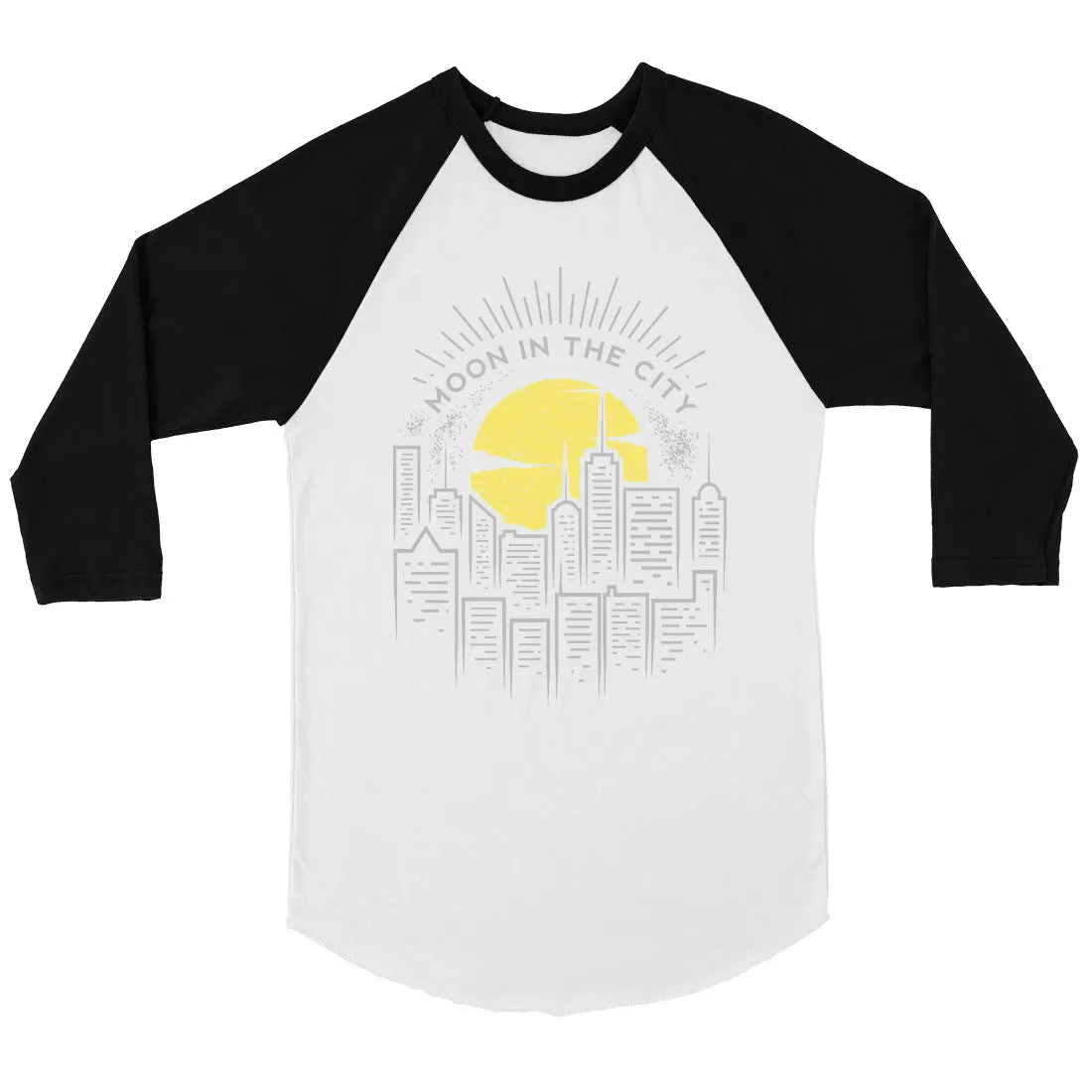 Moon In City Mens Baseball Shirt