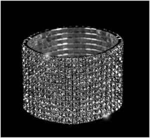 Nicky 10 Rows Rhinestone Stretch Bracelet