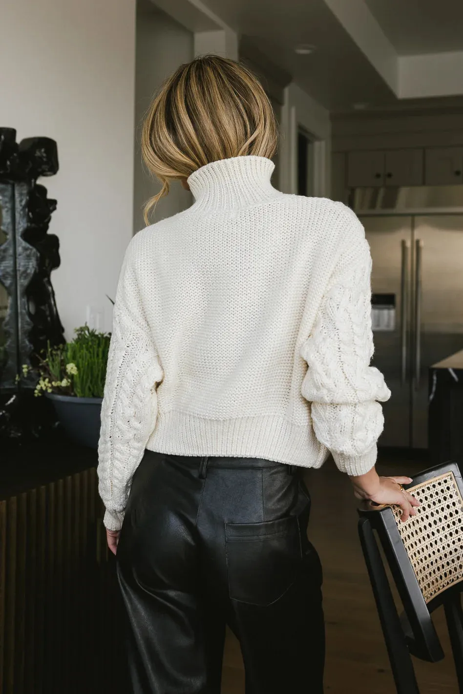 Noah Cable Knit Sweater in Cream - FINAL SALE