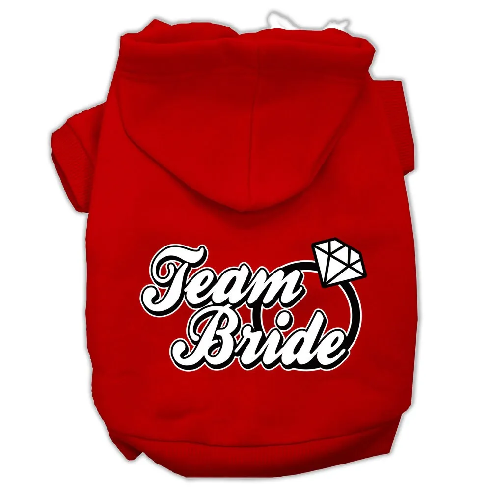 Pet Dog & Cat Hoodie Screen Printed, "Team Bride"