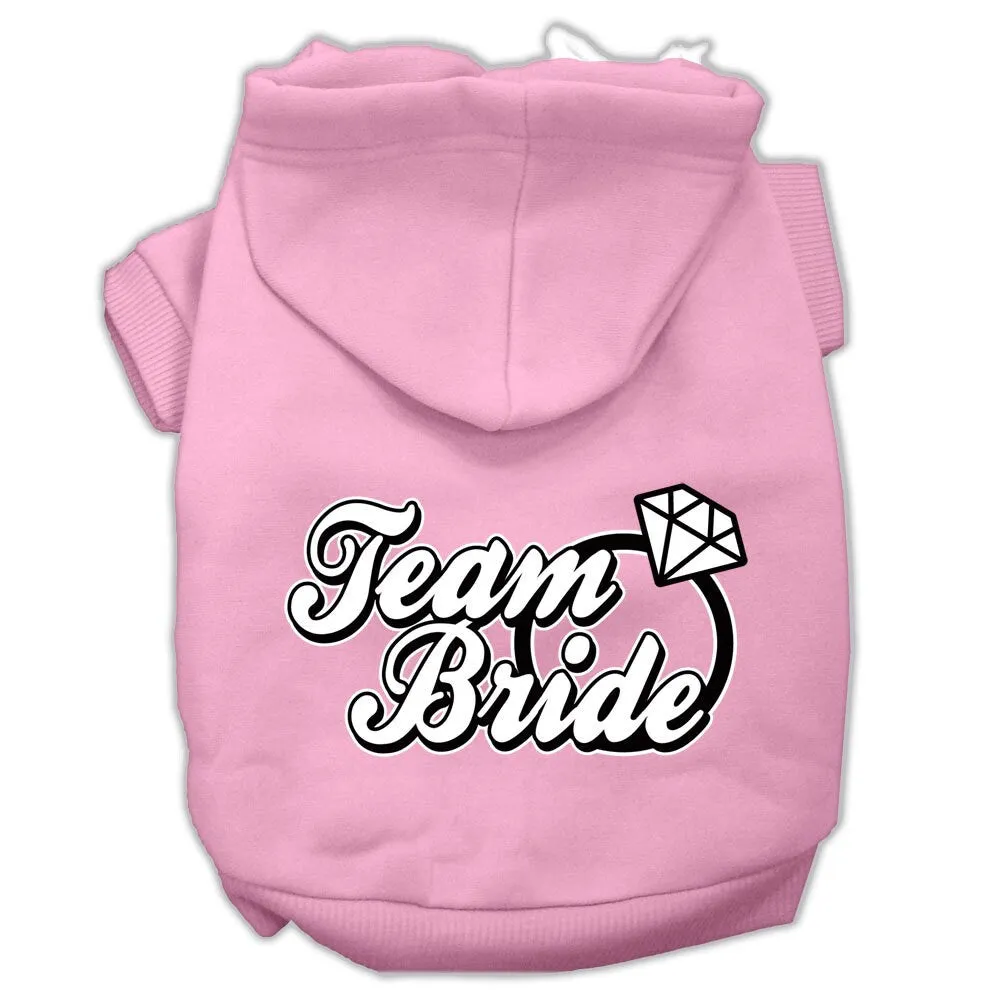 Pet Dog & Cat Hoodie Screen Printed, "Team Bride"