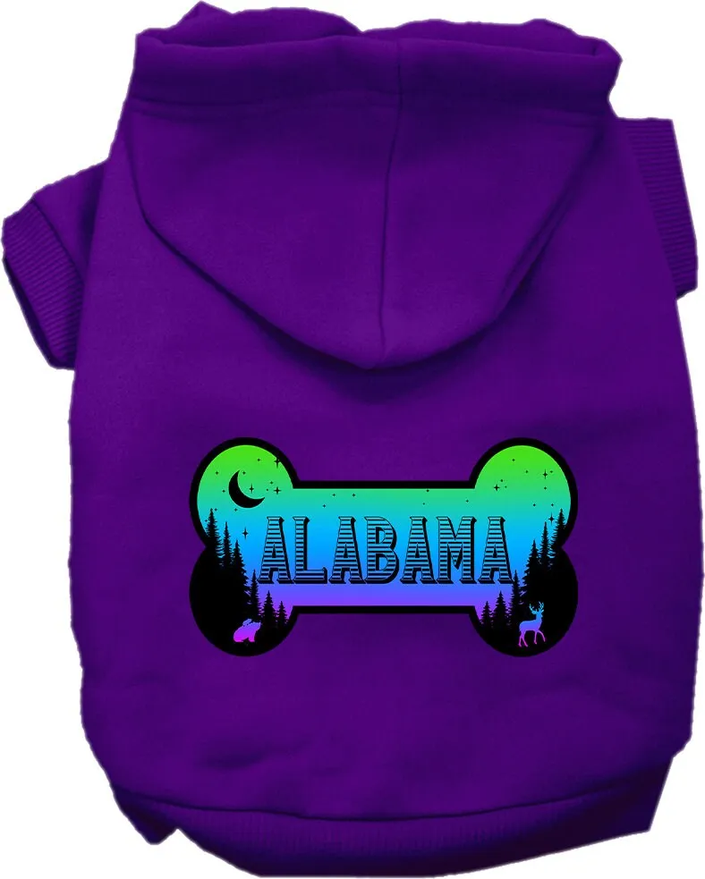 Pet Dog & Cat Screen Printed Hoodie for Medium to Large Pets (Sizes 2XL-6XL), "Alabama Mountain Shades"