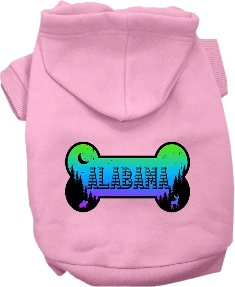 Pet Dog & Cat Screen Printed Hoodie for Medium to Large Pets (Sizes 2XL-6XL), "Alabama Mountain Shades"