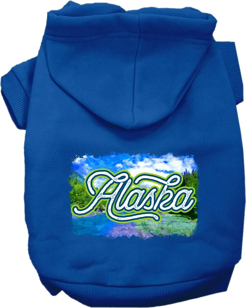 Pet Dog & Cat Screen Printed Hoodie for Medium to Large Pets (Sizes 2XL-6XL), "Alaska Summer"