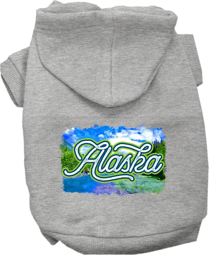 Pet Dog & Cat Screen Printed Hoodie for Medium to Large Pets (Sizes 2XL-6XL), "Alaska Summer"