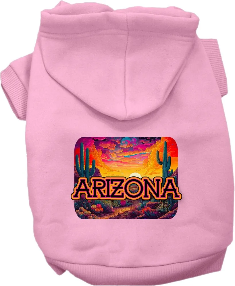 Pet Dog & Cat Screen Printed Hoodie for Medium to Large Pets (Sizes 2XL-6XL), "Arizona Neon Desert"