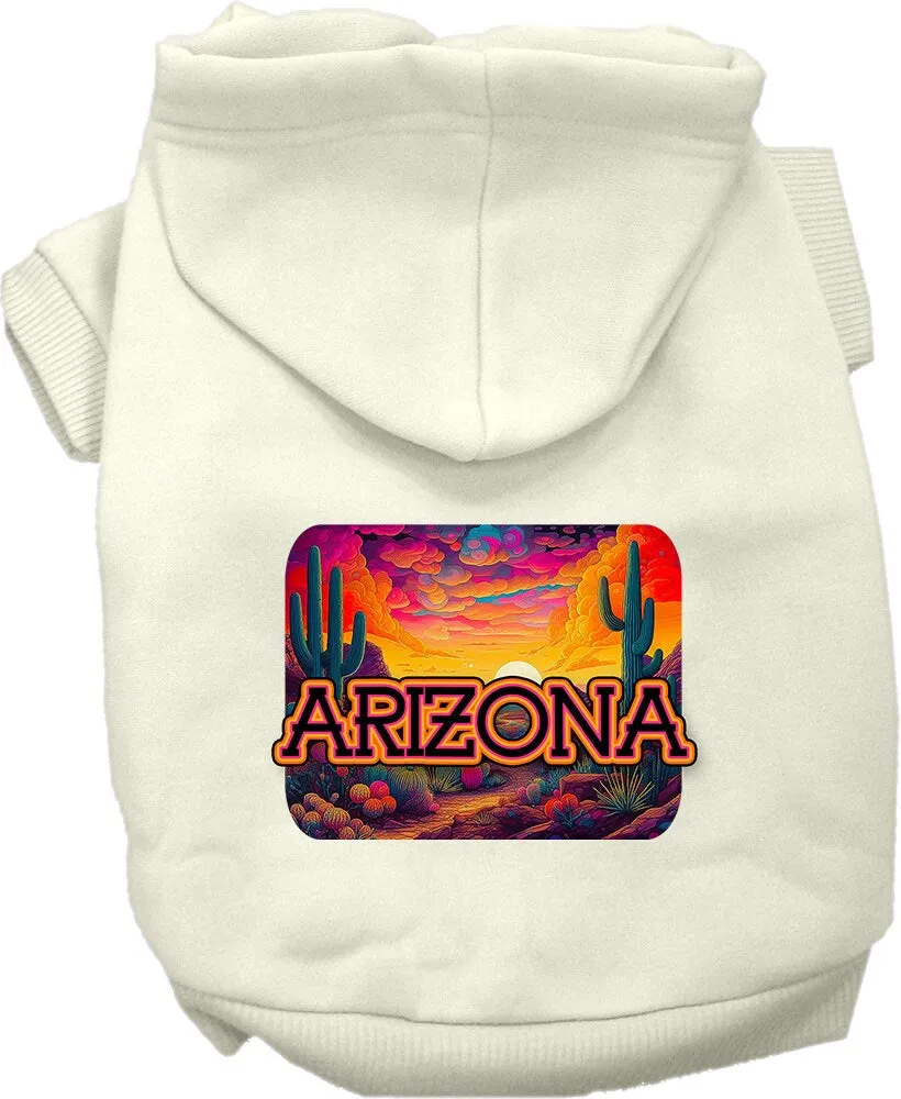 Pet Dog & Cat Screen Printed Hoodie for Medium to Large Pets (Sizes 2XL-6XL), "Arizona Neon Desert"