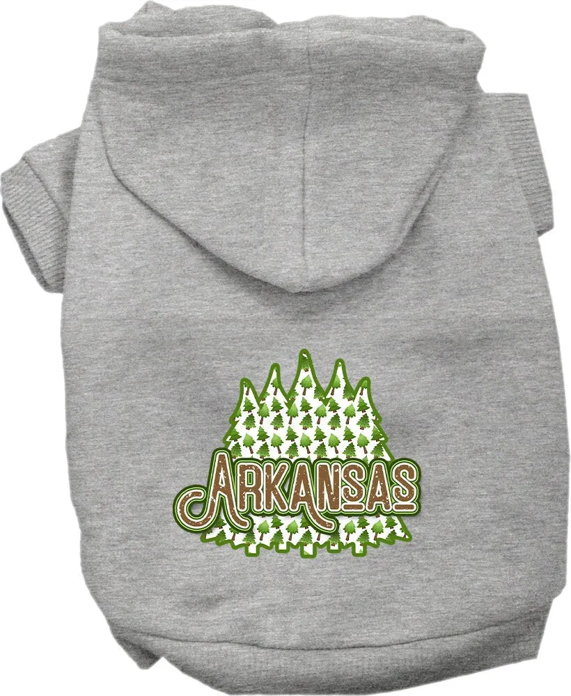 Pet Dog & Cat Screen Printed Hoodie for Medium to Large Pets (Sizes 2XL-6XL), "Arkansas Woodland Trees"