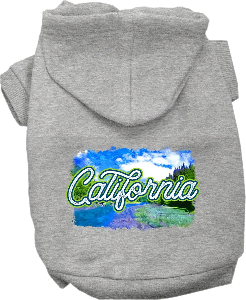 Pet Dog & Cat Screen Printed Hoodie for Medium to Large Pets (Sizes 2XL-6XL), "California Summer"