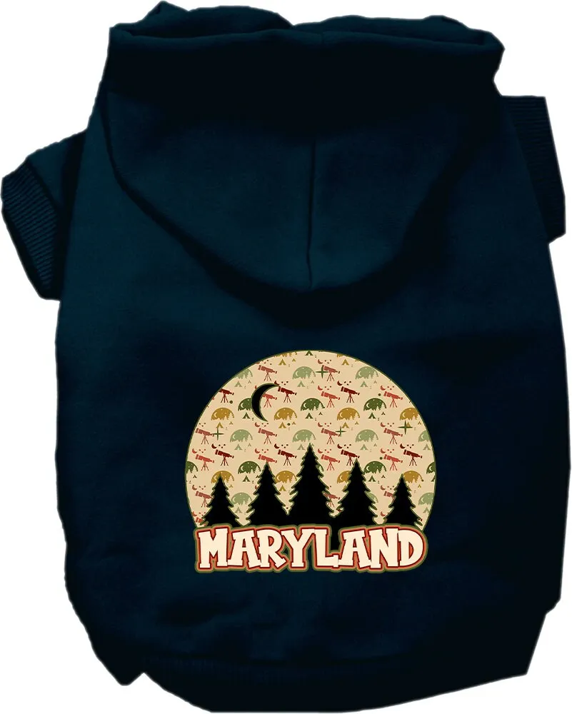 Pet Dog & Cat Screen Printed Hoodie for Medium to Large Pets (Sizes 2XL-6XL), "Maryland Under The Stars"