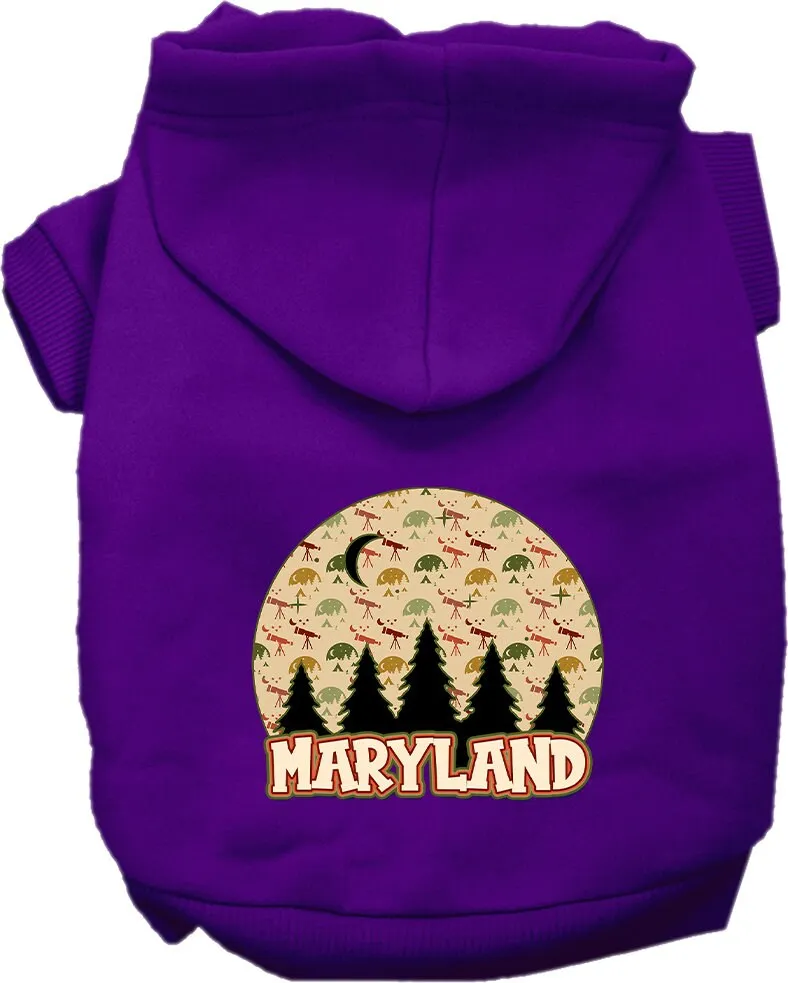 Pet Dog & Cat Screen Printed Hoodie for Medium to Large Pets (Sizes 2XL-6XL), "Maryland Under The Stars"