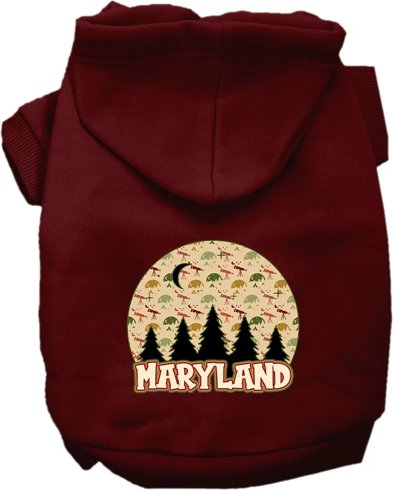 Pet Dog & Cat Screen Printed Hoodie for Medium to Large Pets (Sizes 2XL-6XL), "Maryland Under The Stars"