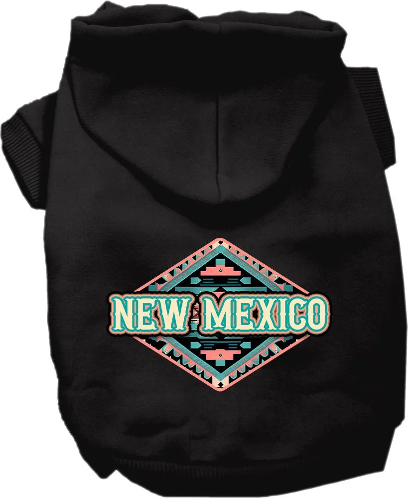 Pet Dog & Cat Screen Printed Hoodie for Medium to Large Pets (Sizes 2XL-6XL), "New Mexico Peach Aztec"