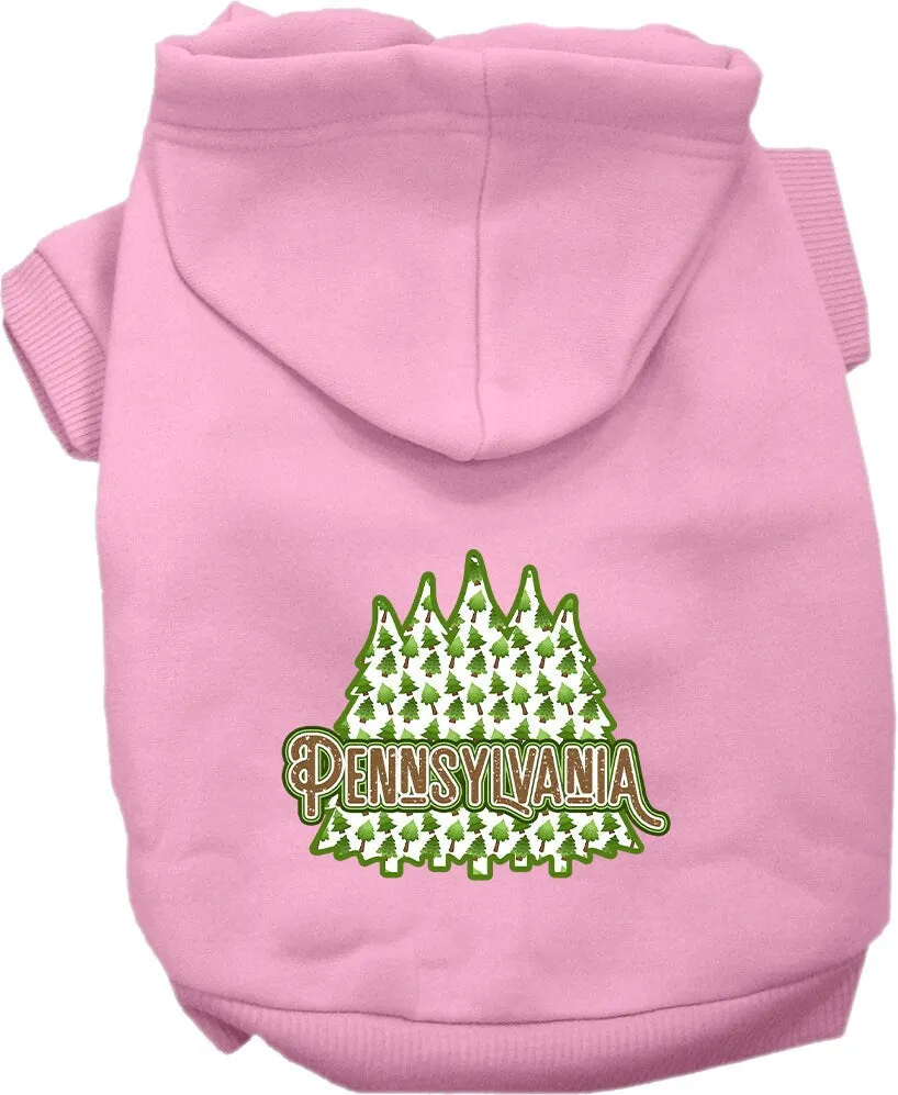 Pet Dog & Cat Screen Printed Hoodie for Medium to Large Pets (Sizes 2XL-6XL), "Pennsylvania Woodland Trees"