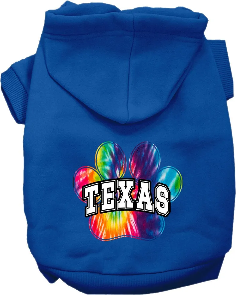 Pet Dog & Cat Screen Printed Hoodie for Medium to Large Pets (Sizes 2XL-6XL), "Texas Bright Tie Dye"