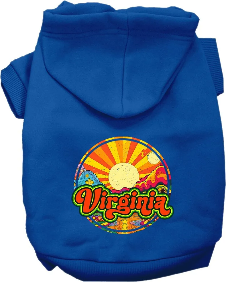 Pet Dog & Cat Screen Printed Hoodie for Medium to Large Pets (Sizes 2XL-6XL), "Virginia Mellow Mountain"