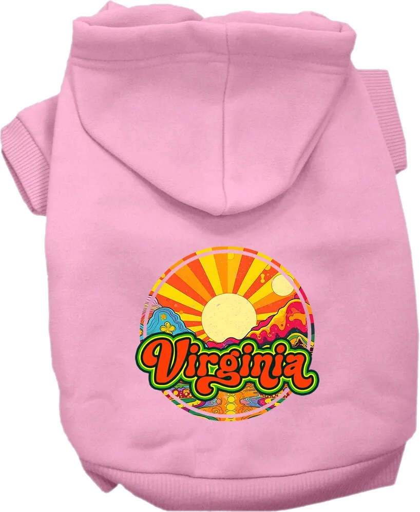 Pet Dog & Cat Screen Printed Hoodie for Medium to Large Pets (Sizes 2XL-6XL), "Virginia Mellow Mountain"