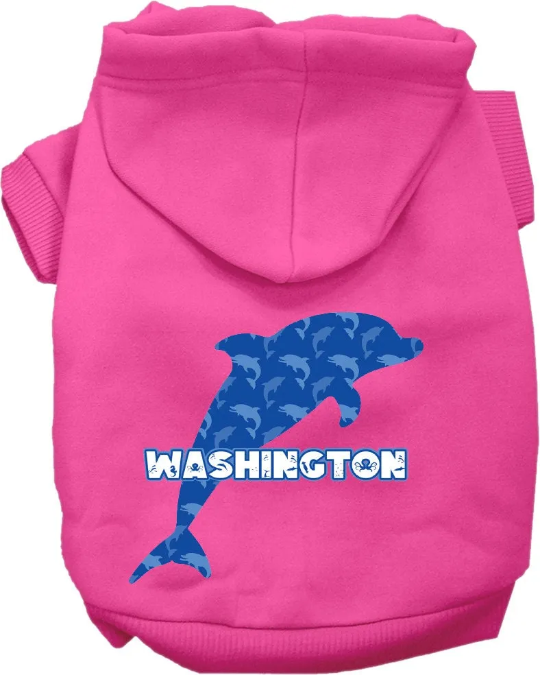 Pet Dog & Cat Screen Printed Hoodie for Medium to Large Pets (Sizes 2XL-6XL), "Washington Blue Dolphins"