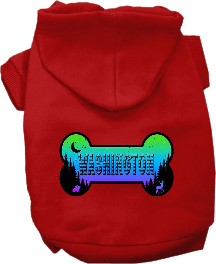 Pet Dog & Cat Screen Printed Hoodie for Medium to Large Pets (Sizes 2XL-6XL), "Washington Mountain Shades"