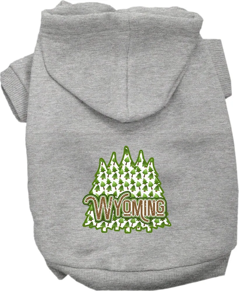 Pet Dog & Cat Screen Printed Hoodie for Medium to Large Pets (Sizes 2XL-6XL), "Wyoming Woodland Trees"