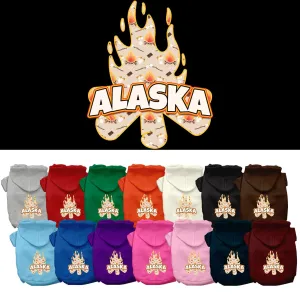 Pet Dog & Cat Screen Printed Hoodie for Small to Medium Pets (Sizes XS-XL), "Alaska Around The Campfire"