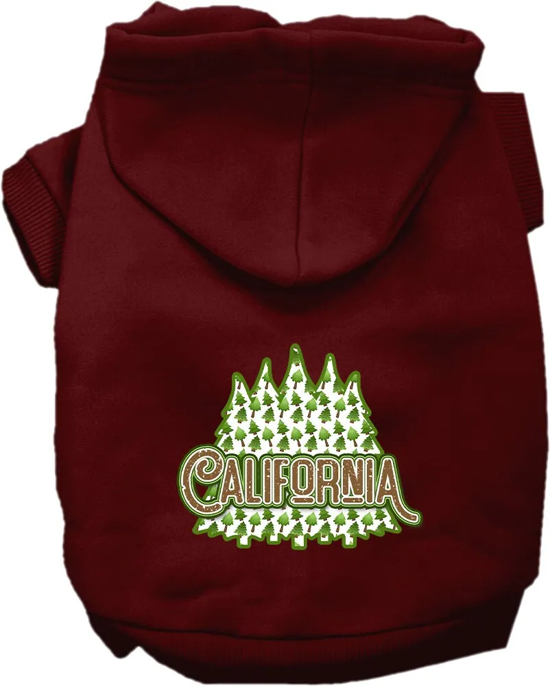 Pet Dog & Cat Screen Printed Hoodie for Small to Medium Pets (Sizes XS-XL), "California Woodland Trees"