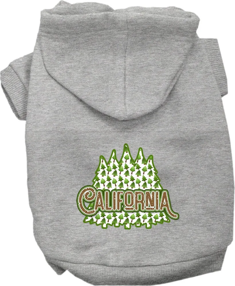 Pet Dog & Cat Screen Printed Hoodie for Small to Medium Pets (Sizes XS-XL), "California Woodland Trees"