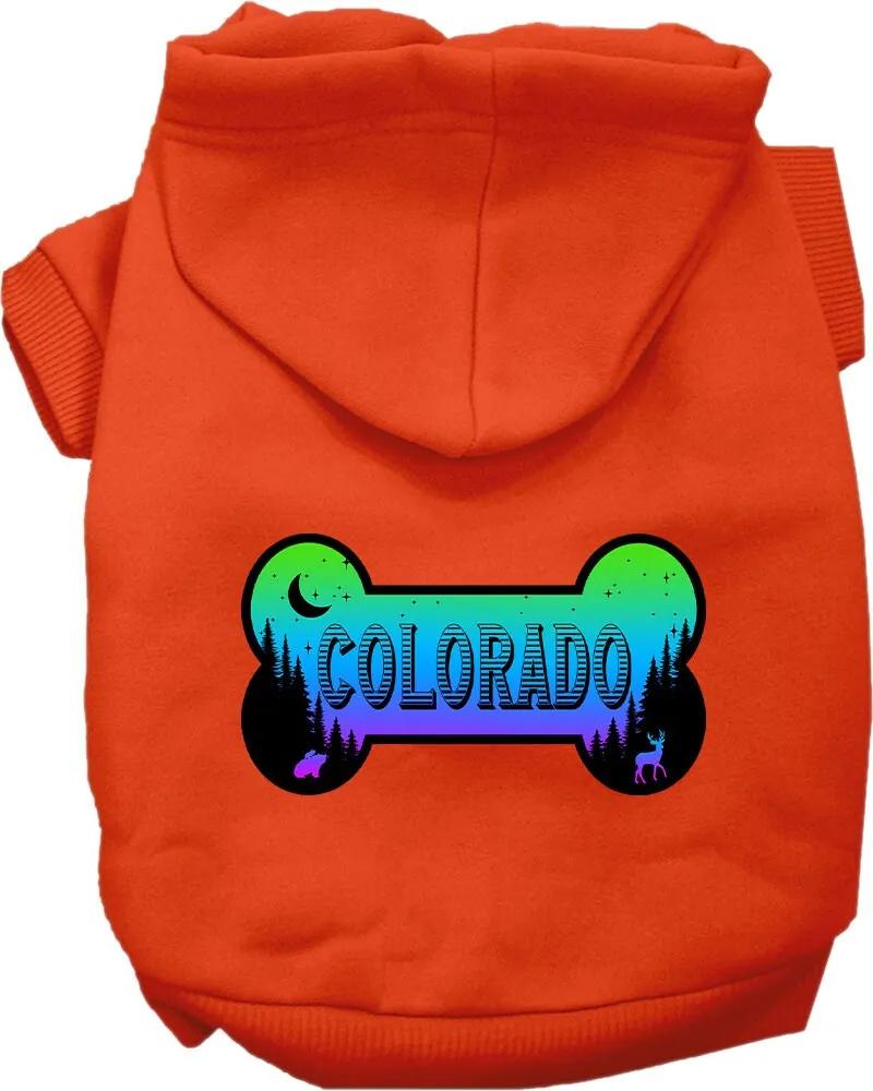 Pet Dog & Cat Screen Printed Hoodie for Small to Medium Pets (Sizes XS-XL), "Colorado Mountain Shades"