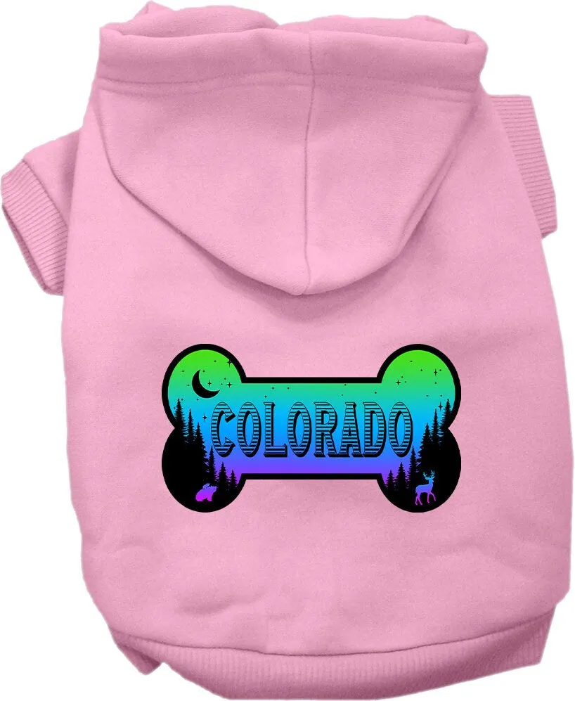 Pet Dog & Cat Screen Printed Hoodie for Small to Medium Pets (Sizes XS-XL), "Colorado Mountain Shades"